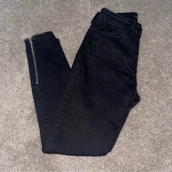 Jennifer Lopez Denim - Jennifer Lopez Womens Sz 4 Black Ankle Zip Skinny Jeans Mid Rise Comfort Stretch